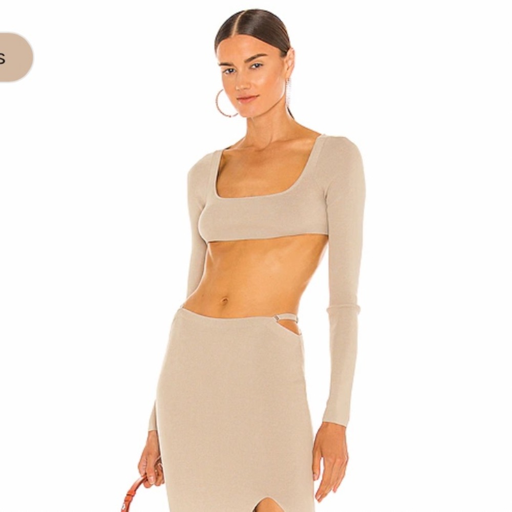 Aya Muse Diamond Knit Top in Sand